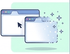 Two isolated browser windows, one wiping itself clean