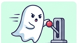 The ghost slamming a panic button to instantly hide the screen