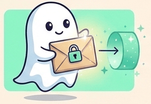 The Curtain ghost sealing a locked envelope into a private portal